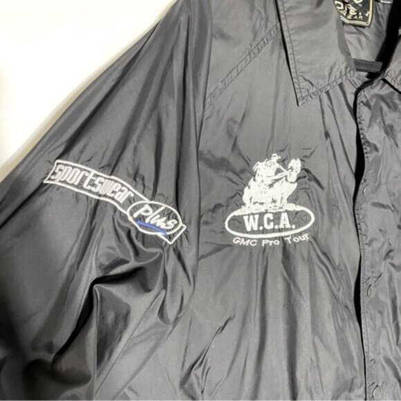 Vintage Roper Black Embroidered Snap Front Windbreaker XL - Picture 8 of 15